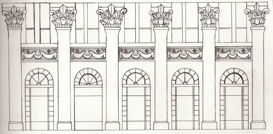 Этюд архитектурного сооружения в стиле классицизма