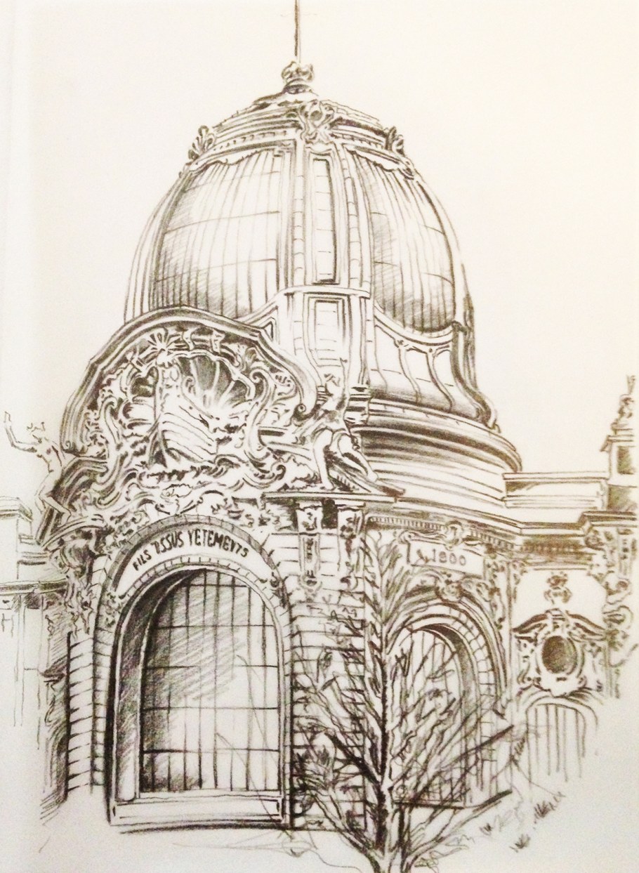 Архитектурная отмывка Готический собор