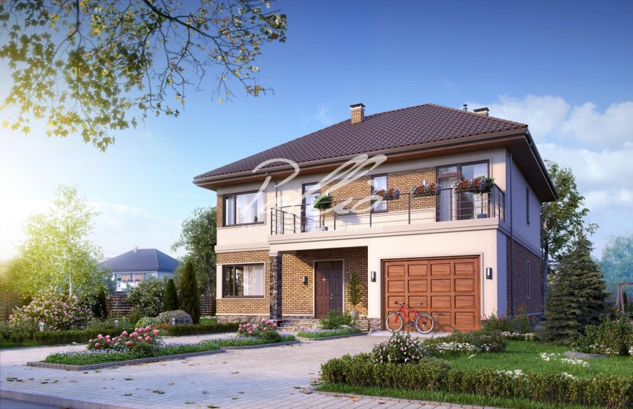 Трехэтажный дом с гаражом