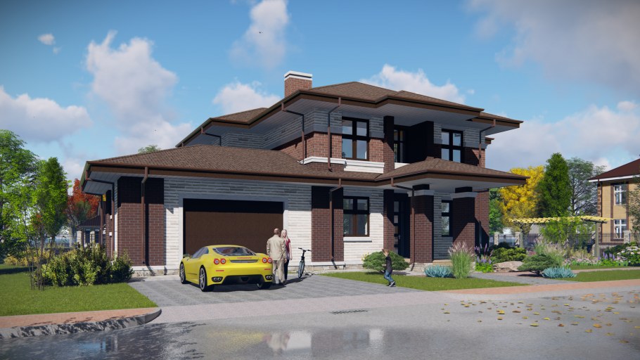 Дом Райта с гаражом на 2 машины