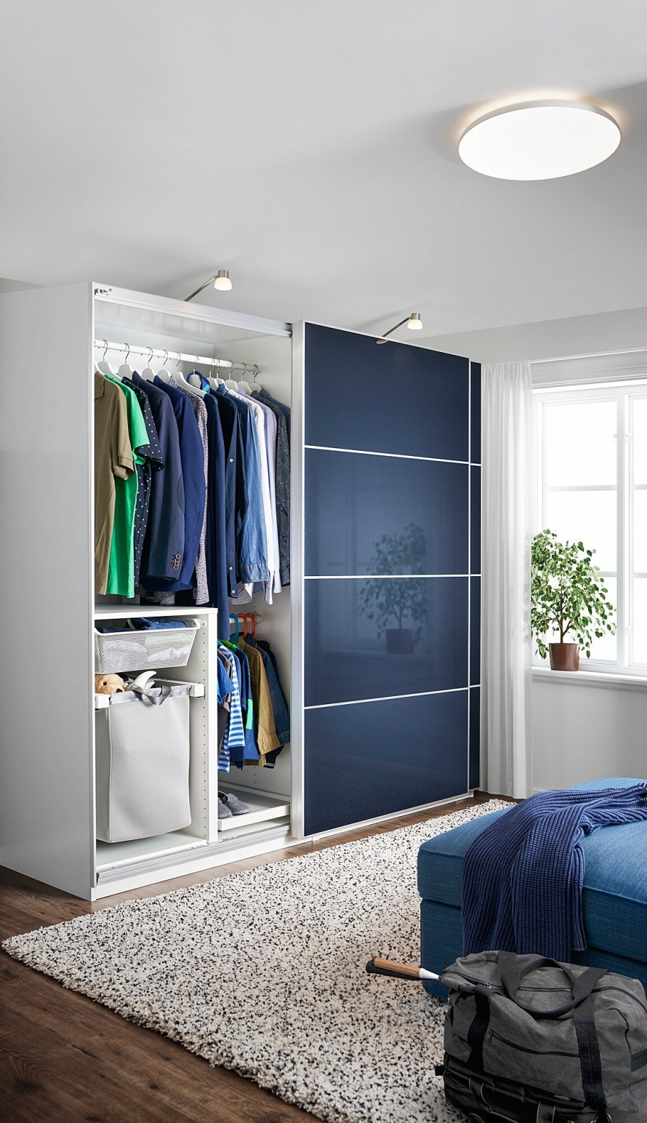 Икеа шкаф ПАКС синий