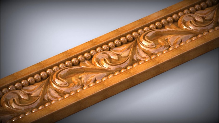 Багет потолочный в интерьере коричневый