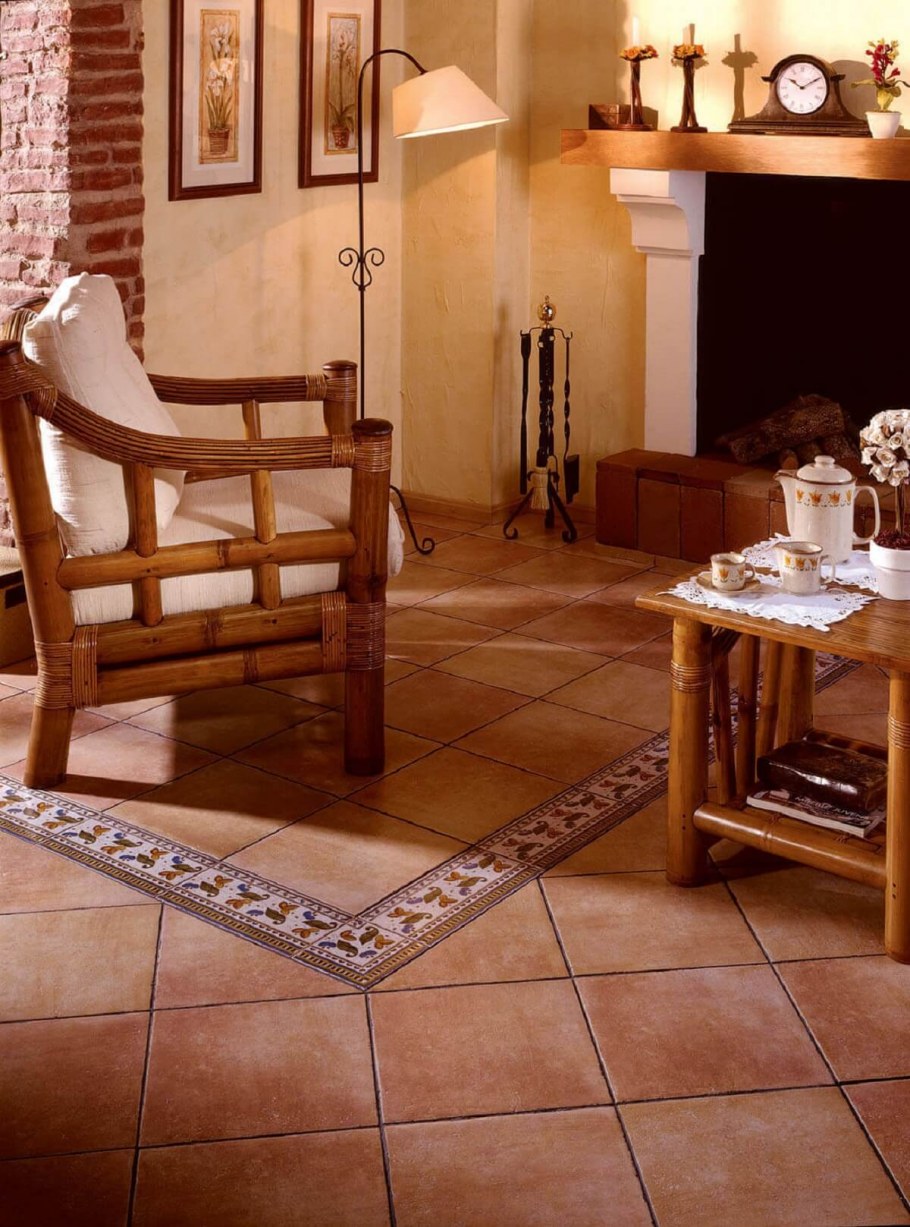 Терракотовая плитка в интерьере