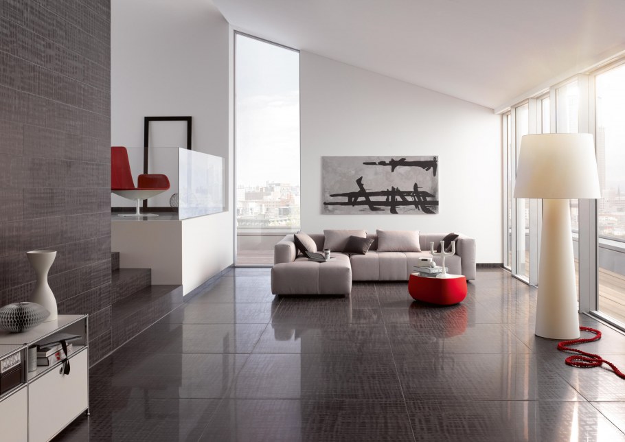 Плитка в интерьере гостиной