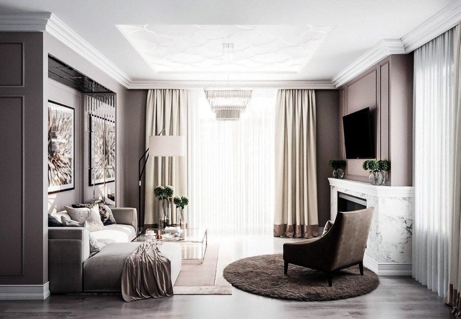 Проект гостиной в стиле Неоклассика