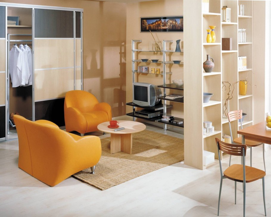 Мебельные перегородки для зонирования пространства в комнате