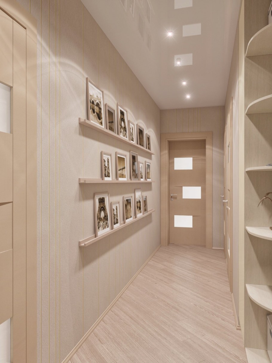 Цвет кофе с молоком в интерьере прихожей