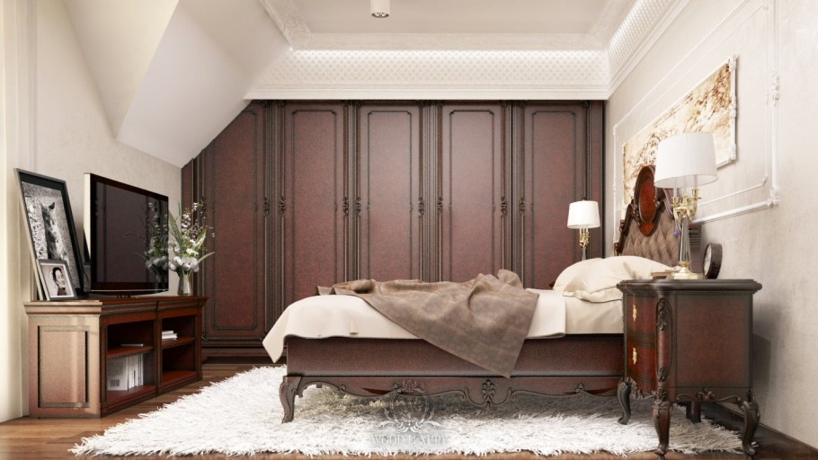 Спальня классика темный цвет