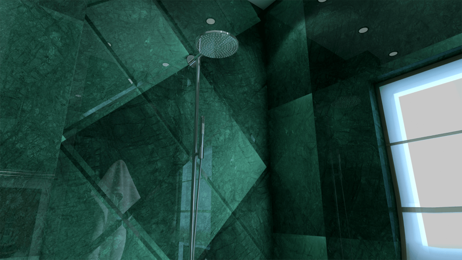 Мрамор и зеленый потолок