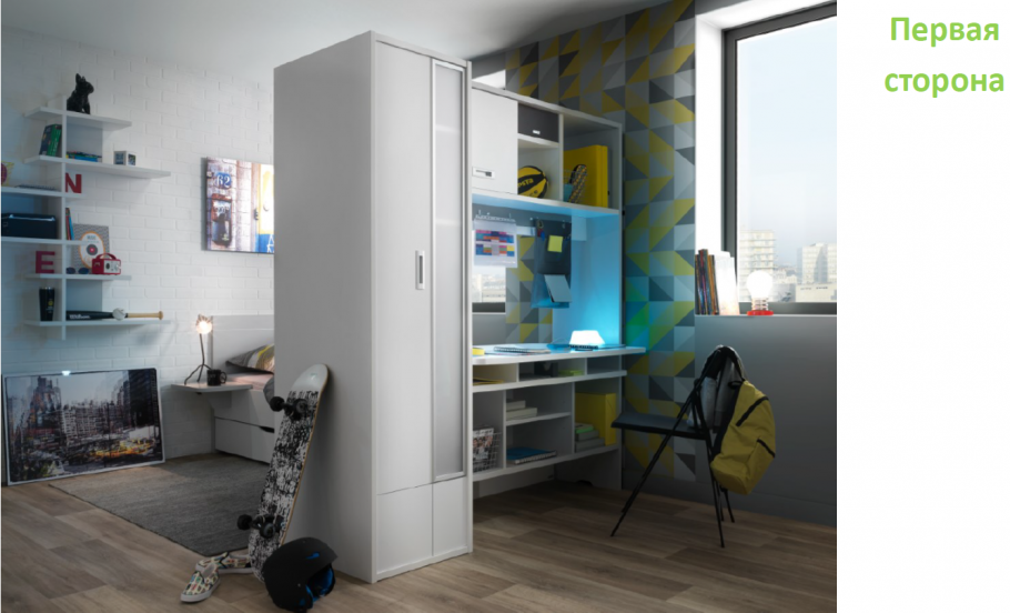 Разделение детской комнаты шкафом