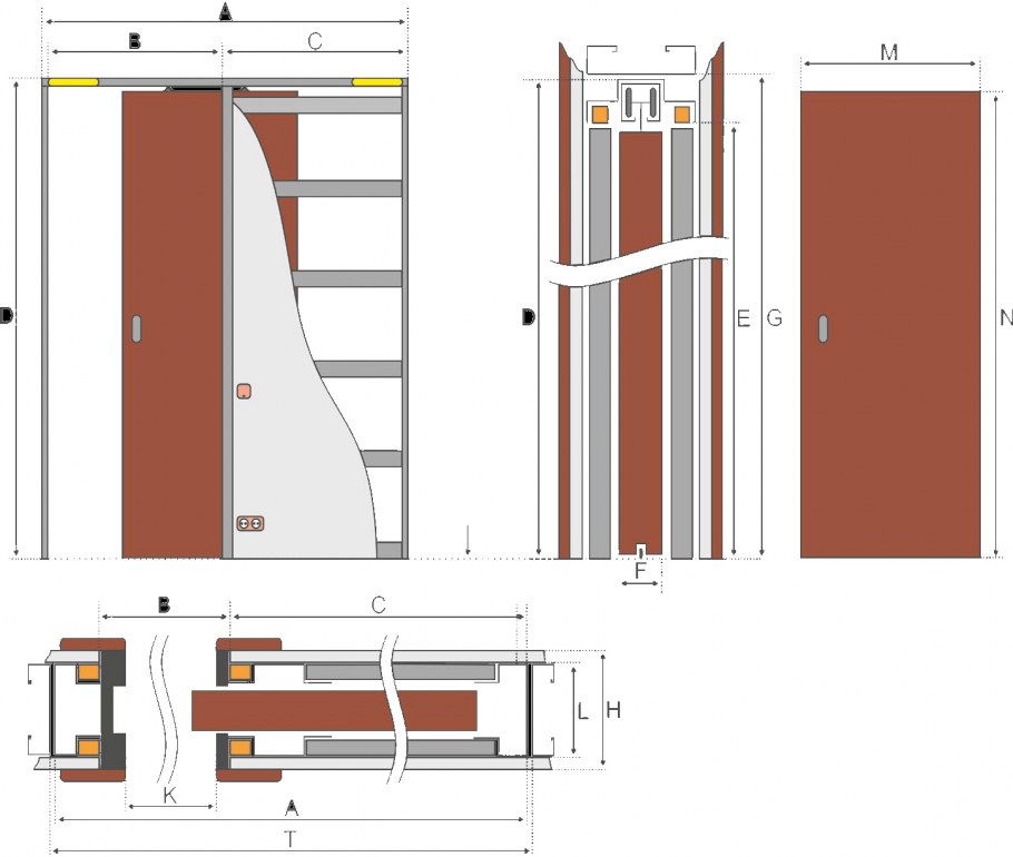 Двери Eclisse монтаж раздвижные