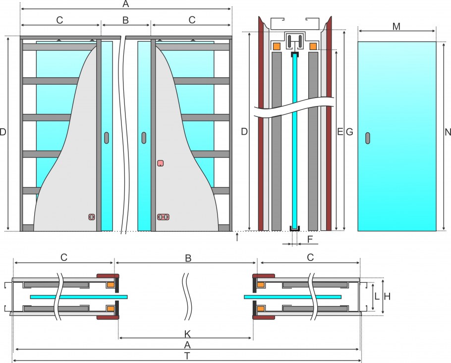 Кассета для раздвижной двери 2090х1800
