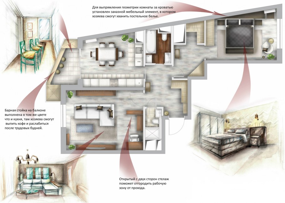 Проект интерьера квартиры пример