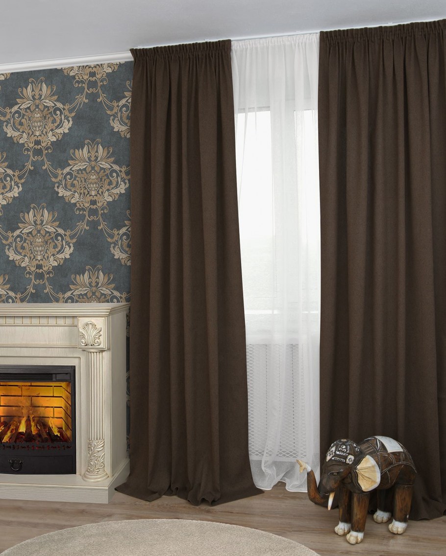 Коричневые шторы