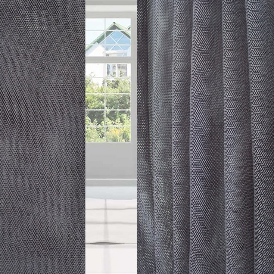 Шторы сетка серая