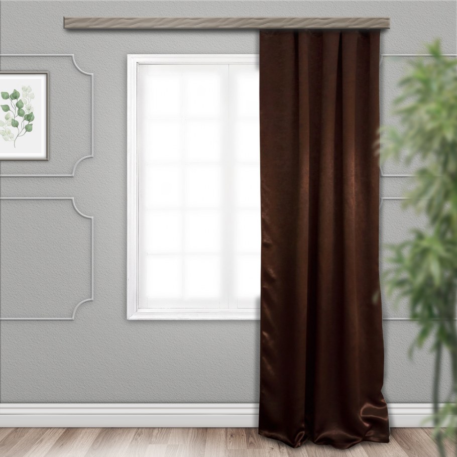 Штора портьерная водевиль блэкаут шоколад