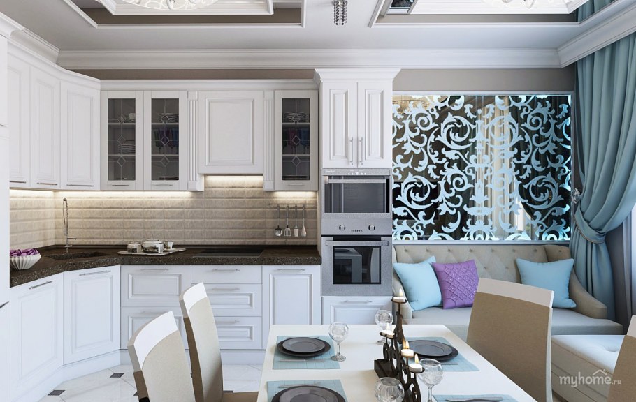 Кухня гостиная Неоклассика 2021