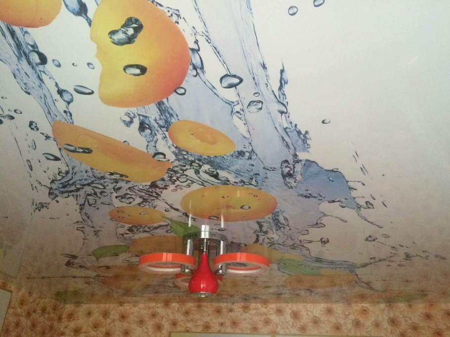 Натяжной потолок небо с облаками в детской