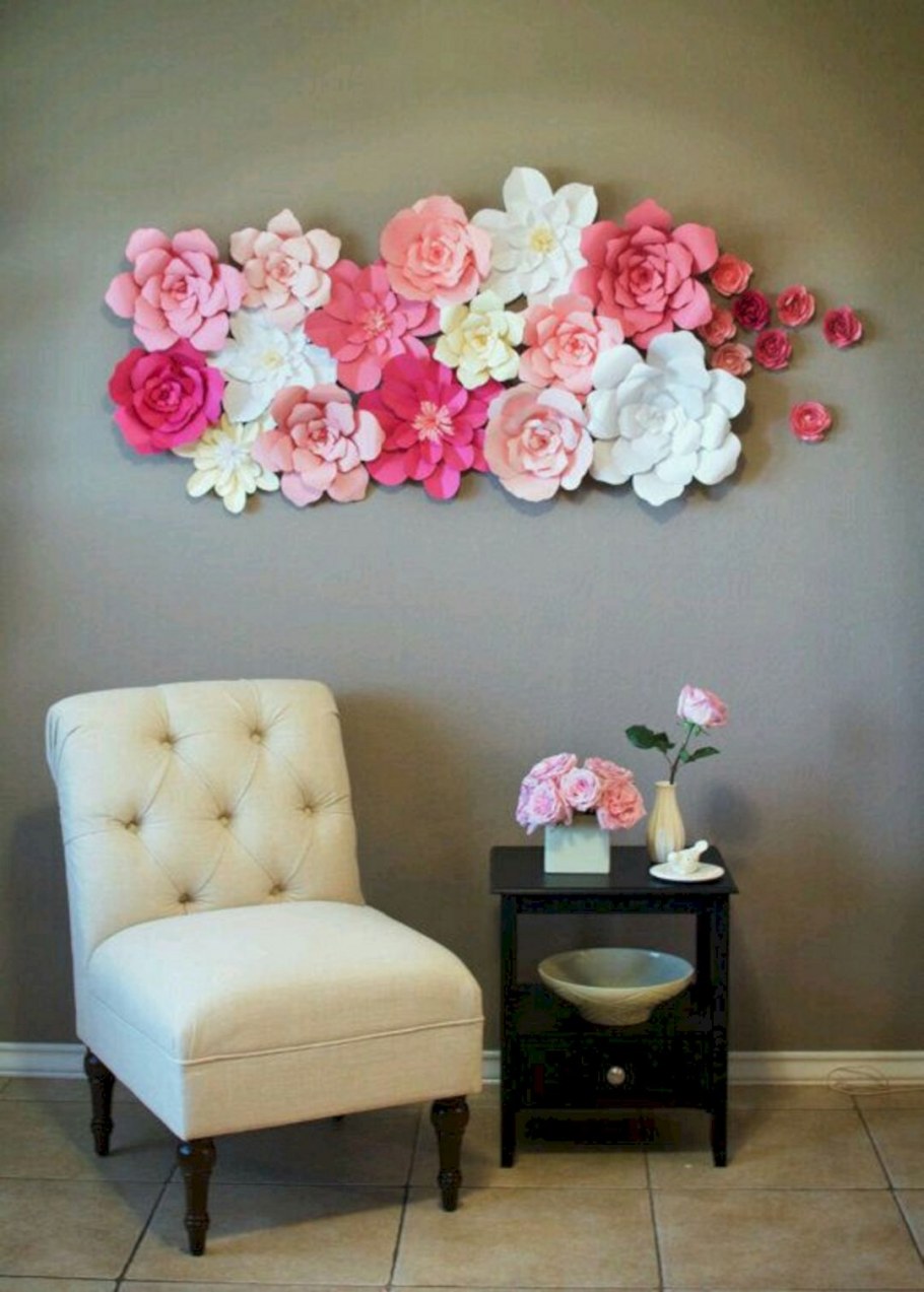 Украшение стен цветами