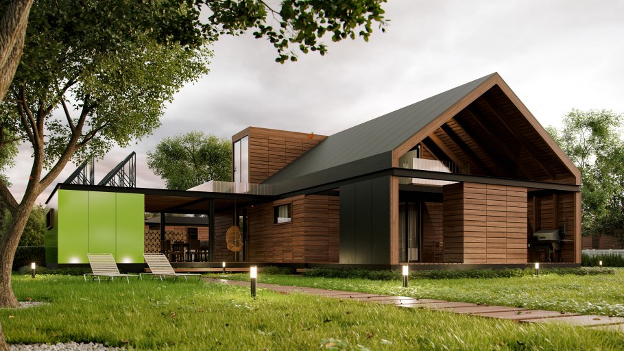 Стиль барнхаус ландшафт ферма