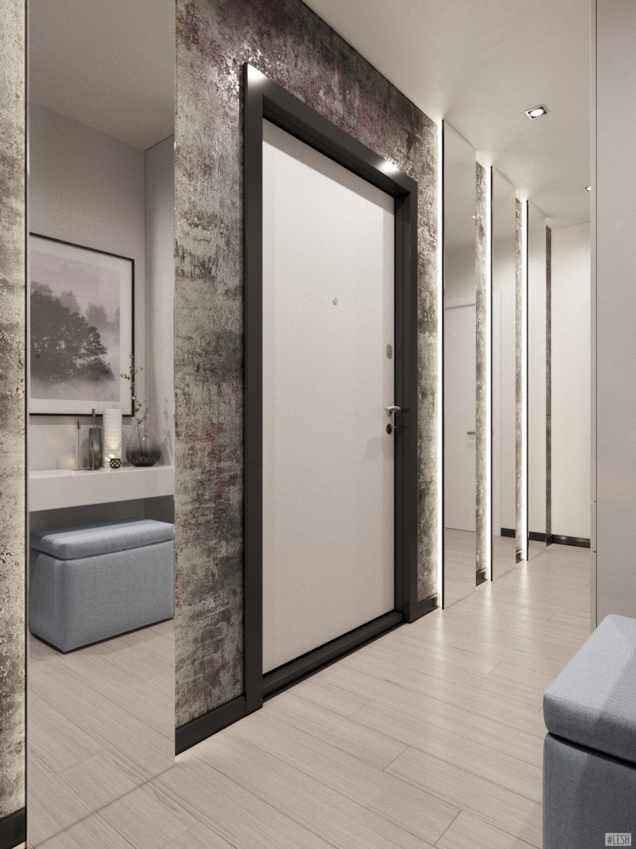 Бетонные стены в коридоре