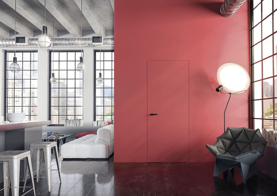 Бетонные двери в интерьере