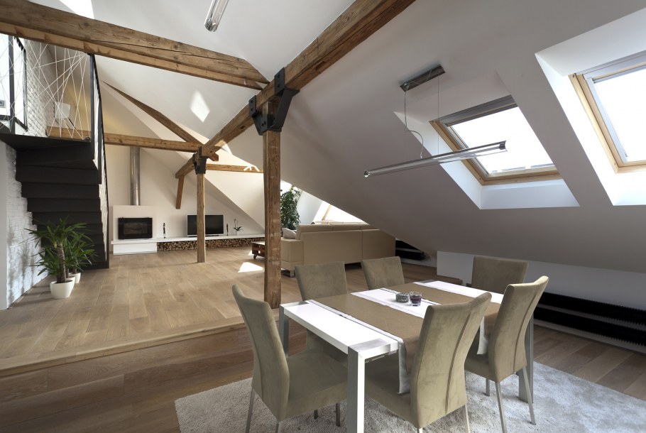 Интерьер мансарды