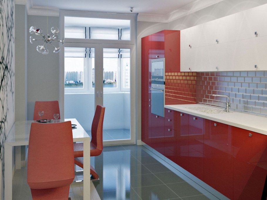 Фартук из декоративного камня на кухне