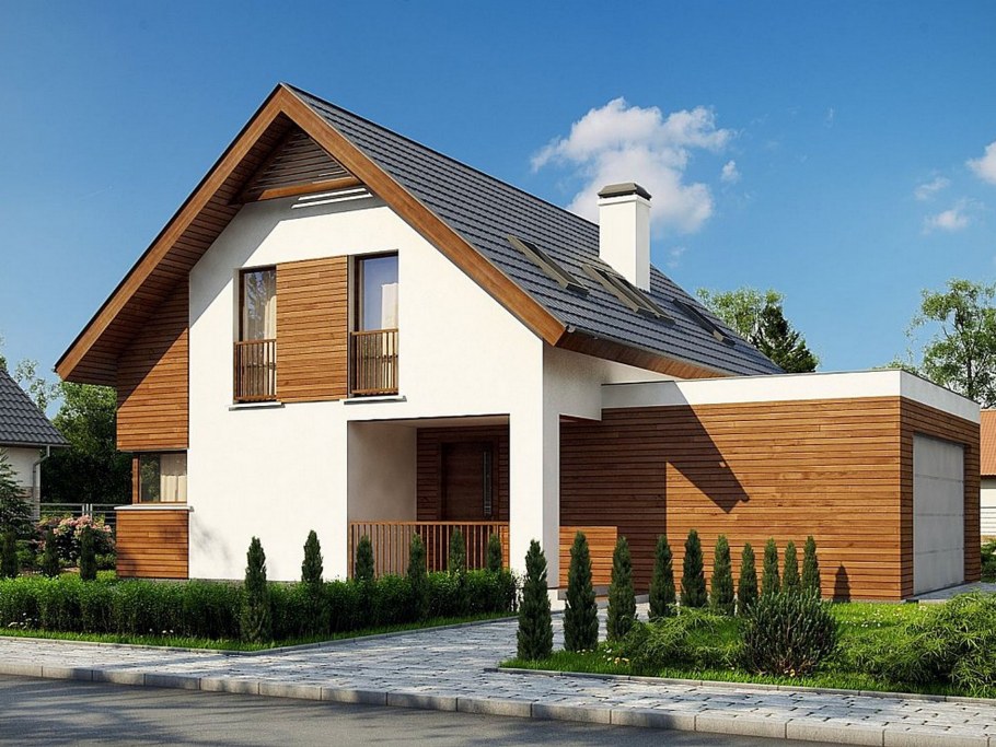 Коттедж с мансардой и гаражом