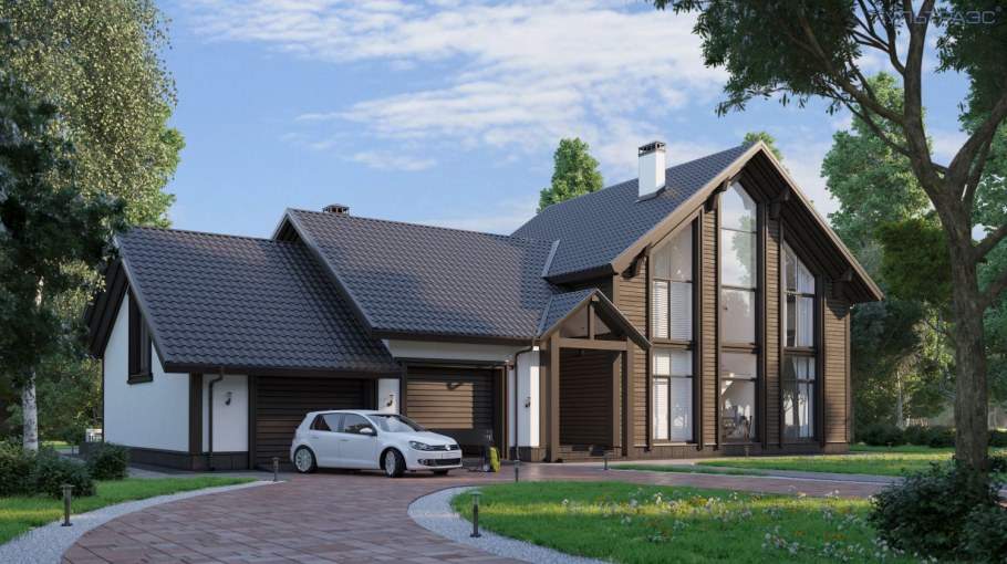 Загородный дом с гаражом