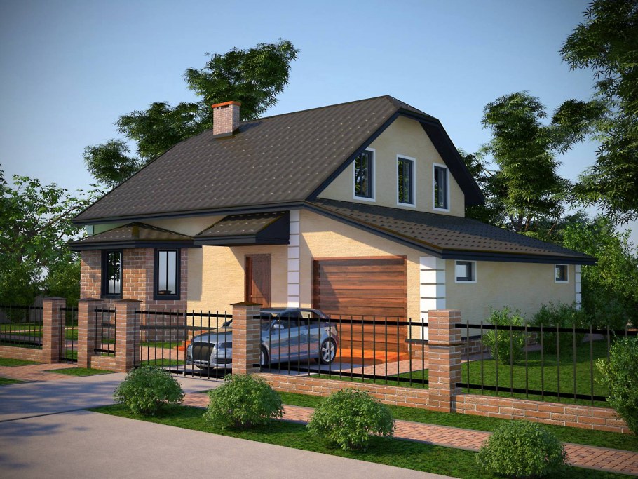 Мансардный дом с гаражом