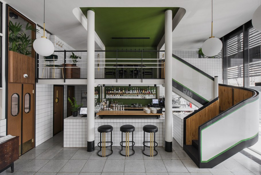 Баухауз интерьер кафе