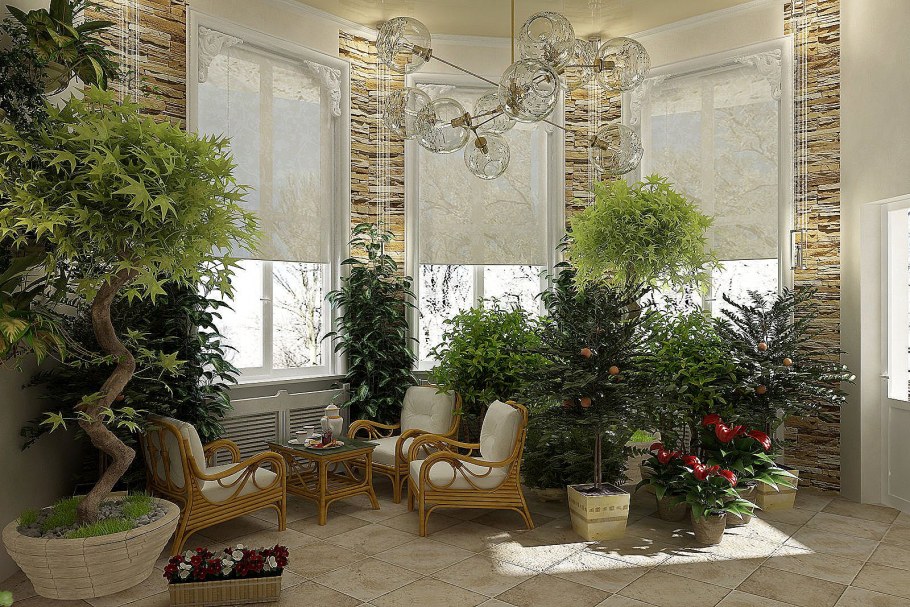 Зимний сад интерьер