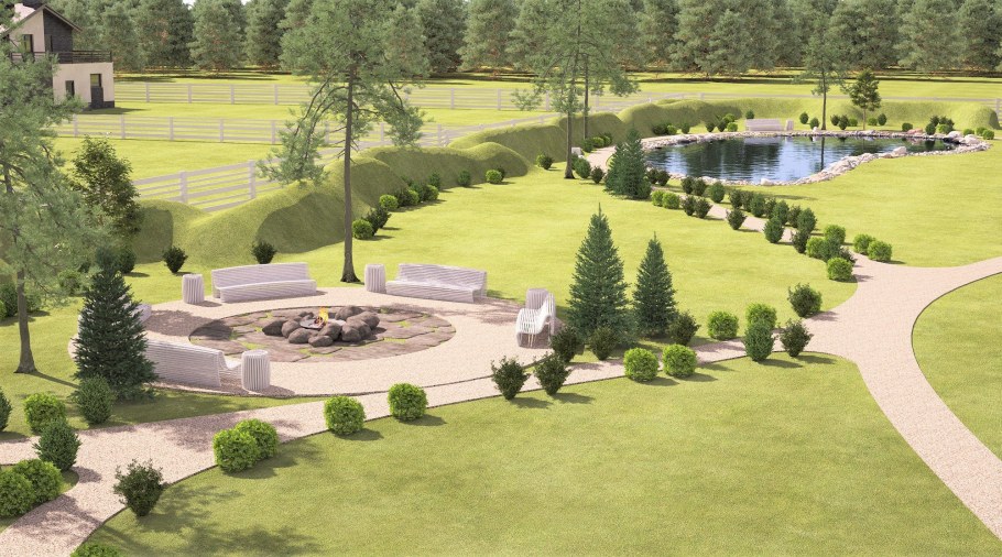 Поселок ландшафт поселок парк