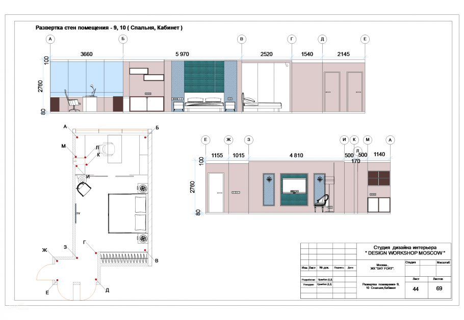 Развертка стен кабинета