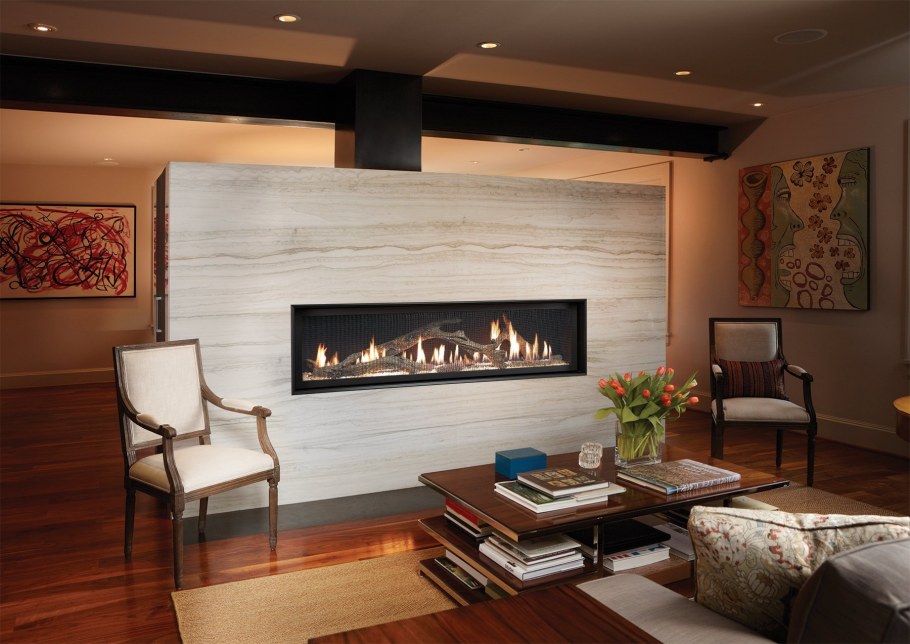 Линейный камин в интерьере