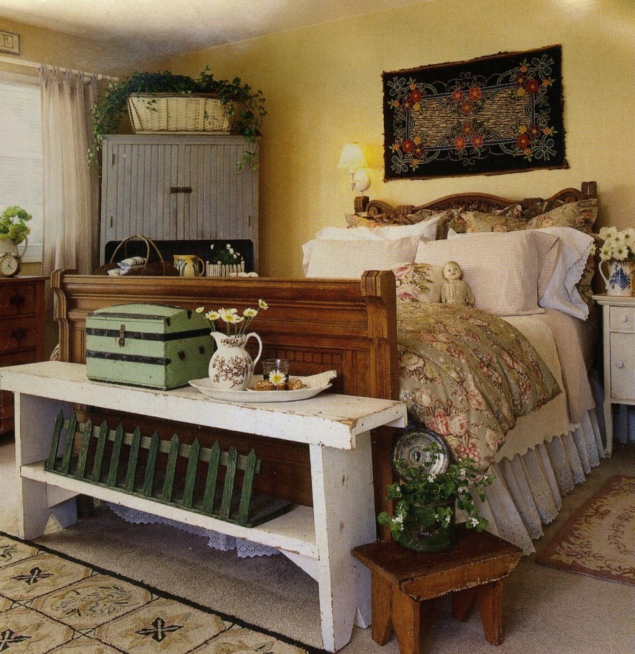 Спальня рустикальный стиль деревянная мебель