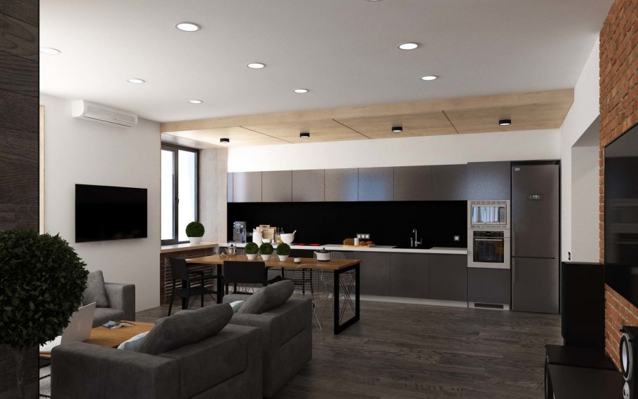 Фальшбалки в интерьере лофт