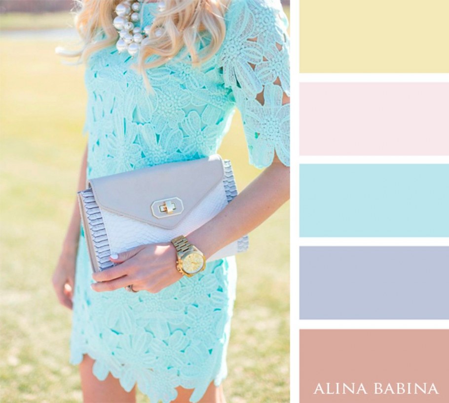 Сочетание пастельных оттенков в одежде