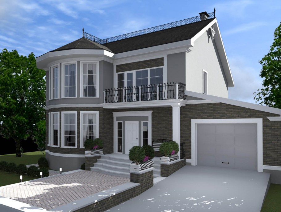 Проект коттеджа в стиле Неоклассика