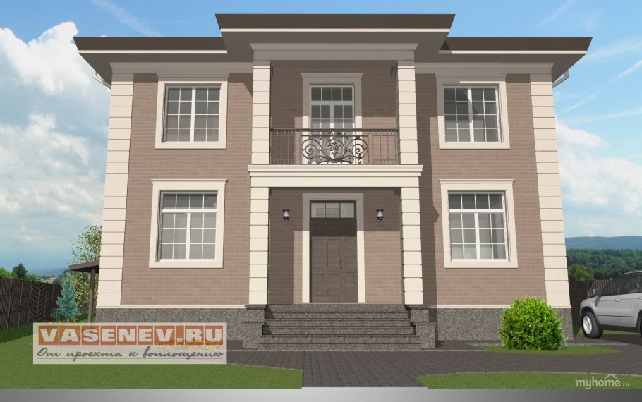 Фасад дома в стиле Неоклассика