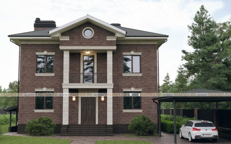 Дома в неоклассическом стиле из кирпича