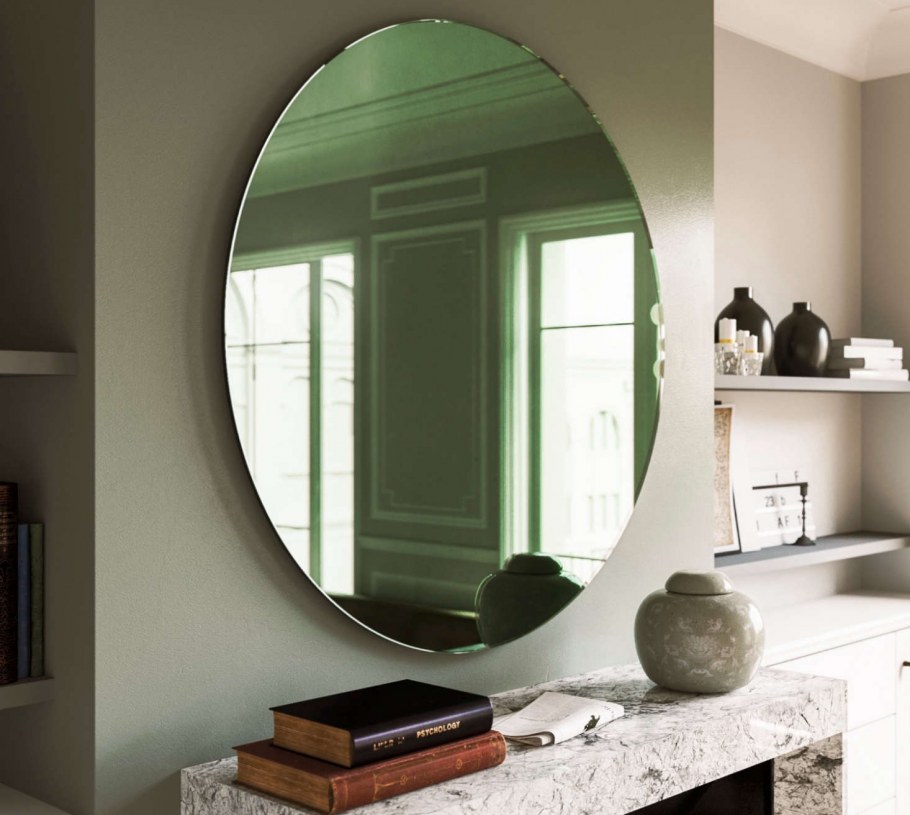 Зеленое круглое зеркало