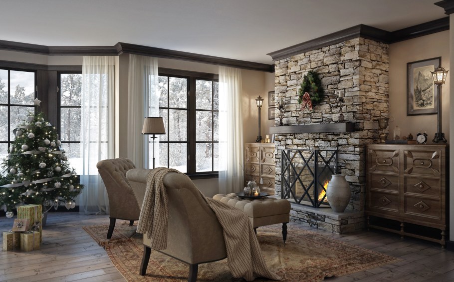 Камин в интерьере