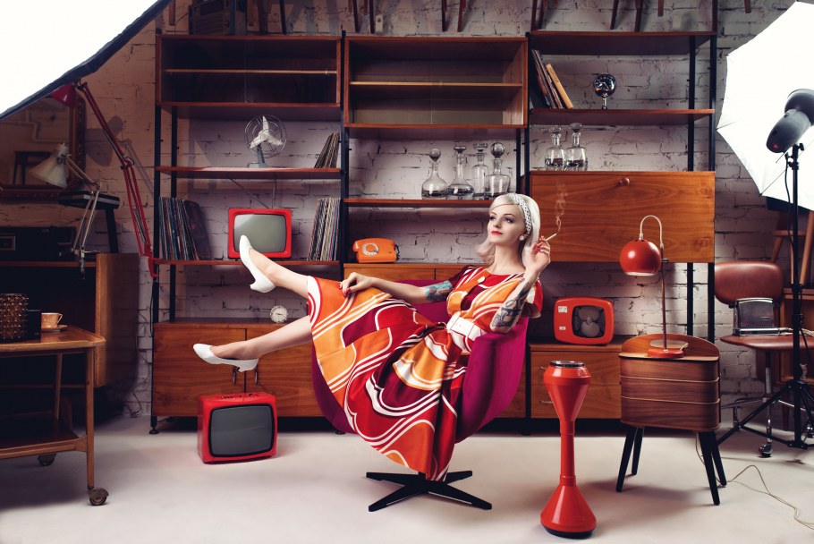 Фотосессия в стиле ретро в студии