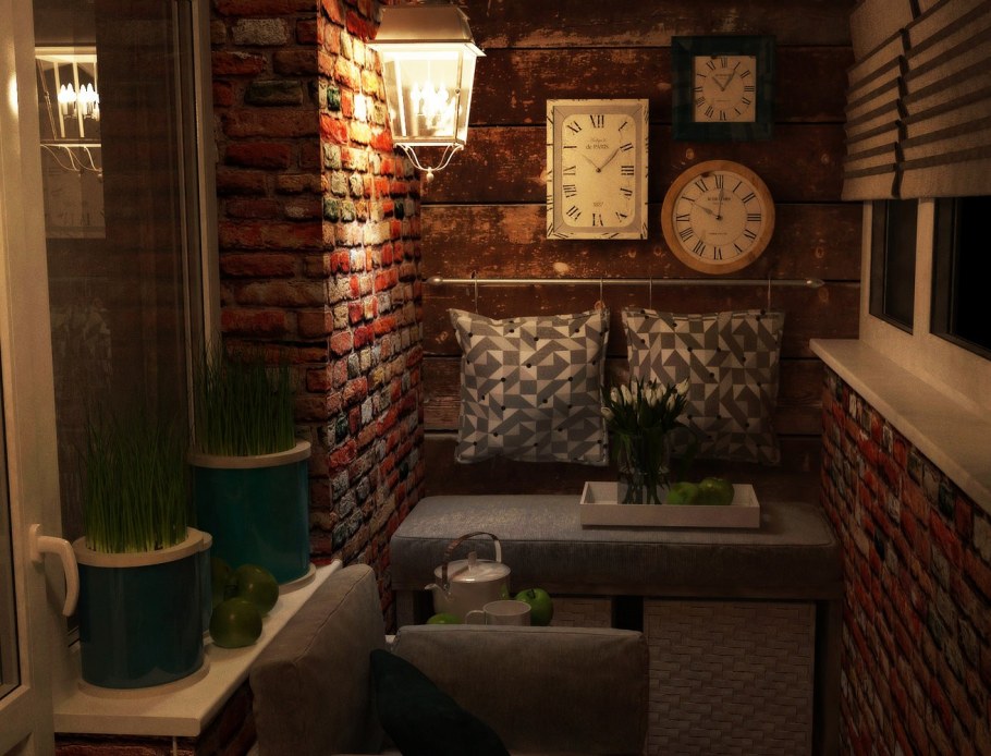 Лаунж зона на лоджии в квартире