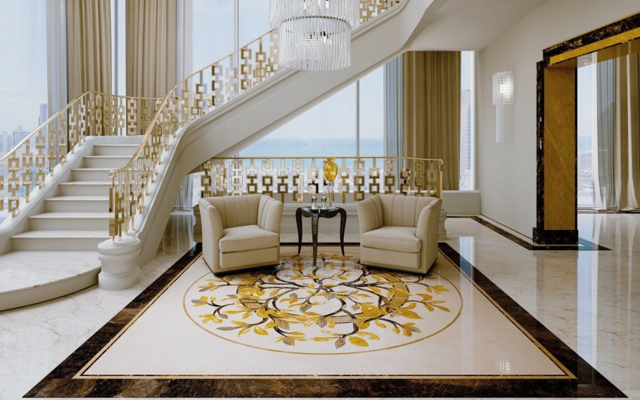 Ванна мрамор современный стиль