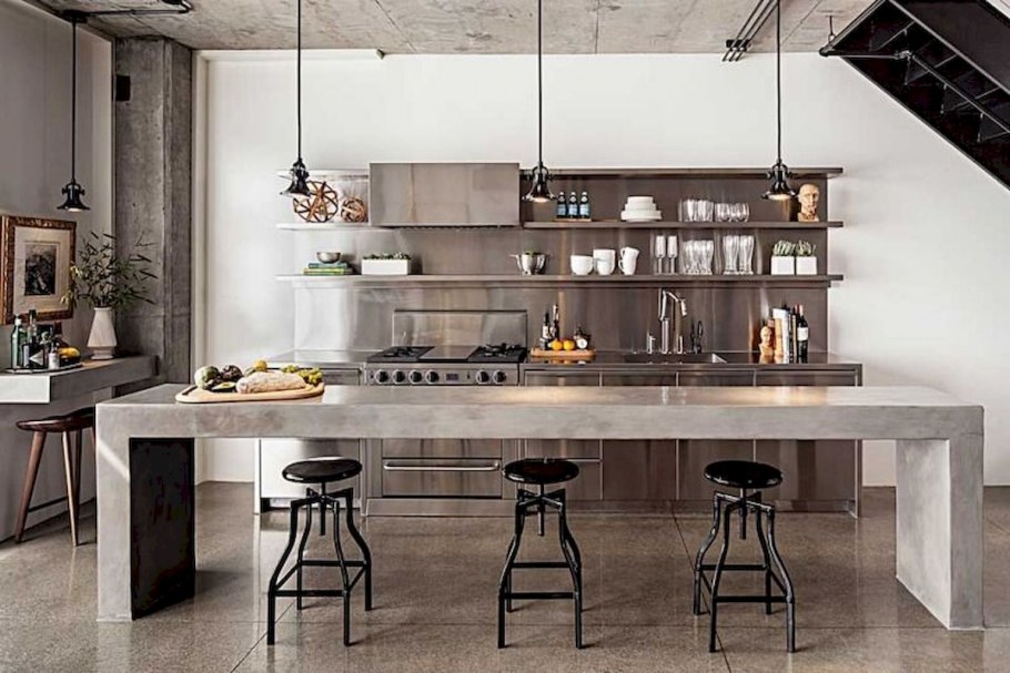 Кухня в металлическом стиле