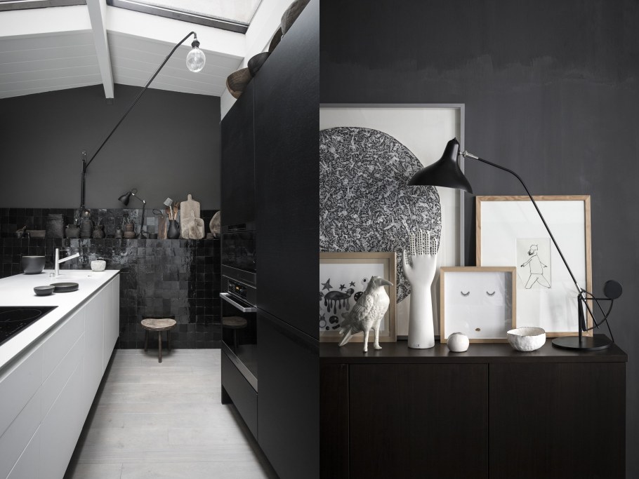 Черная кухня черные стены в интерьере