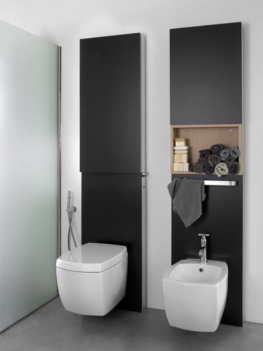 Современный туалет с инсталляцией